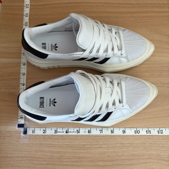 BEYONCE x ADIDAS SUPERSTAR sz 7 Platform Sneaker White w/ Black Stripes - Picture 14 of 14